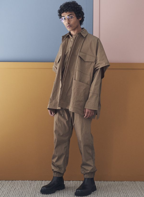 4 POCKET SHIRT PONCHO IN DARK KHAKI - Image 4