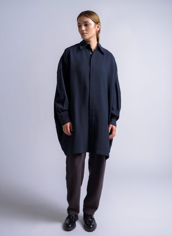 PAINTER SHIRT IN MIDNIGHT BLUE SEED CLOTH