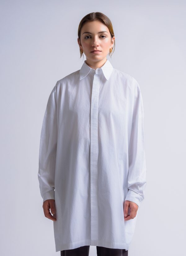 PAINTER SHIRT IN WHITE WASHED POPLIN - Image 3