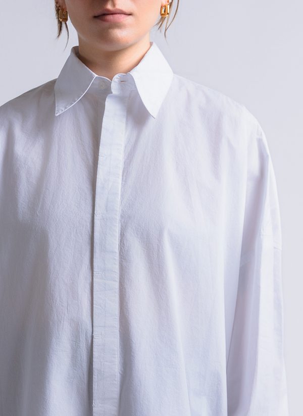 PAINTER SHIRT IN WHITE WASHED POPLIN - Image 4