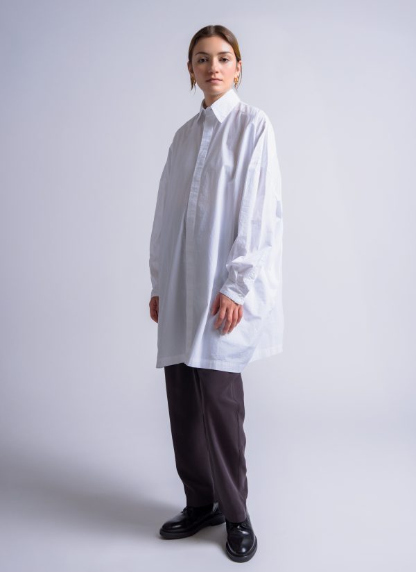 PAINTER SHIRT IN WHITE WASHED POPLIN - Image 6