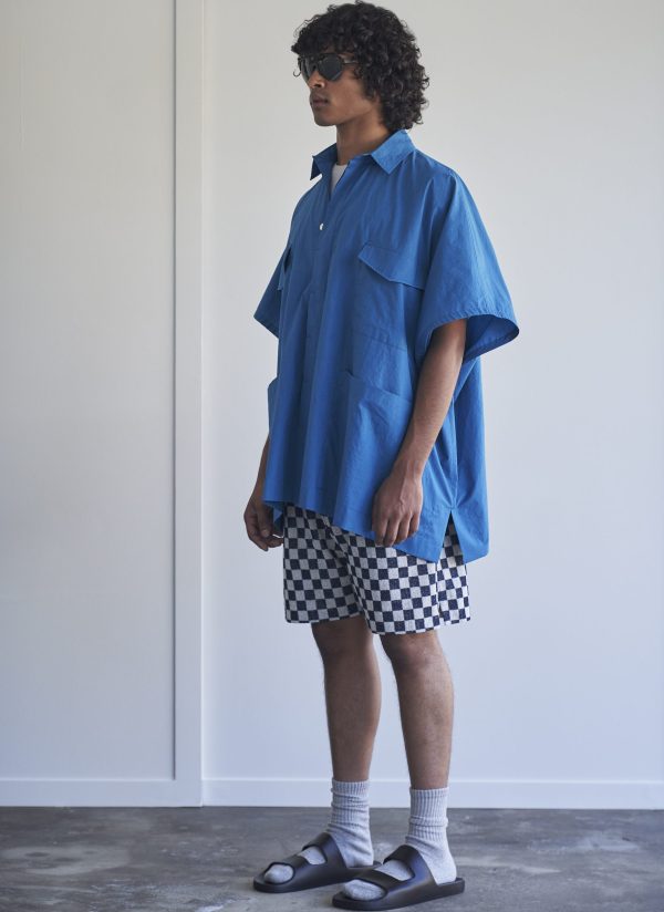 4 POCKET SHIRT PONCHO IN LAKE ENZYME WASHED POPLIN