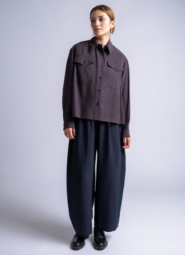 TRAVELER SHIRT IN MINK BRUSHED VISCOSE TWILL - Image 2