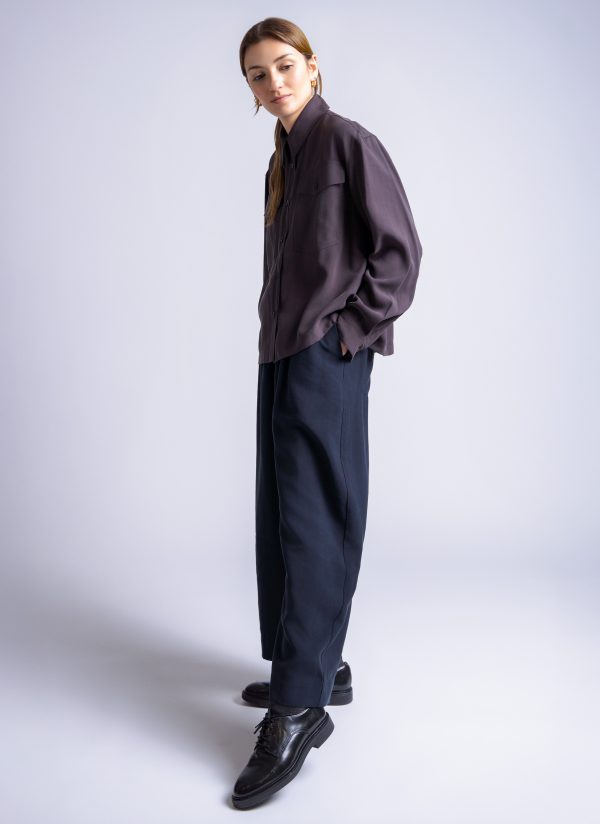 TRAVELER SHIRT IN MINK BRUSHED VISCOSE TWILL - Image 3