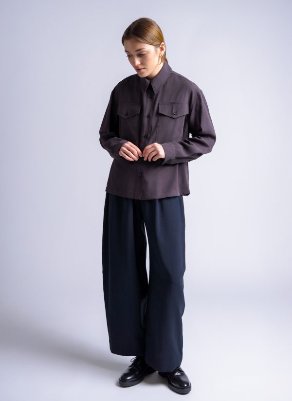 TRAVELER SHIRT IN MINK BRUSHED VISCOSE TWILL