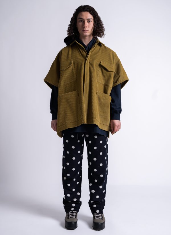 4 POCKET SHIRT PONCHO IN MOSS GREEN WIDE WALE CORDUROY